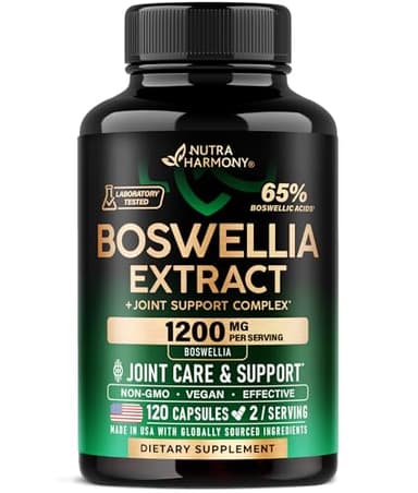 Boswellia 1200mg - Boswellia Extract | Turmeric | Hyaluronic Acid | MSM | Same - Joint Health & Comfort - Boswellia Serrata | 65% Boswellic Acid - for Men & Women - Made in USA - 120 Capsules