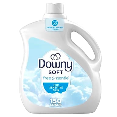 Downy Free & Gentle Liquid Fabric Softener, 111 fl oz, 150 Loads, Hypoallergenic, Sensitive Skin Friendly Fabric Conditioner Liquid