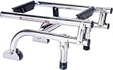 Amarine Made Boat Ladder, 3 Steps Boat Ladder Small Stainless Steel Stern Mount Pontoon Boat Ladder with Rubber Grips 2+1 Steps Transom Mount Folding Stern Ladder Gunwale-Mounted Removable Ladder