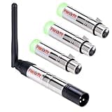FENIXFIT Wireless DMX512 Transmitter Receiver No Latency DJ 2.4G DMX Wireless 1 Transmitter & 3 Receivers Long Transmission Range DMX Light Controller for LED Stage Disco Party Church Bar Lighting