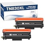 TN830XL Toner Cartridges Compatible for Brother TN830XL TN830 XL Toner High Yield Work with HL-L2460DW DCP-L2640DW HL-L2405W HL-L2400D HL-L2480DW MFC-L2820DW MFC-L2820DW XL (2 Black)