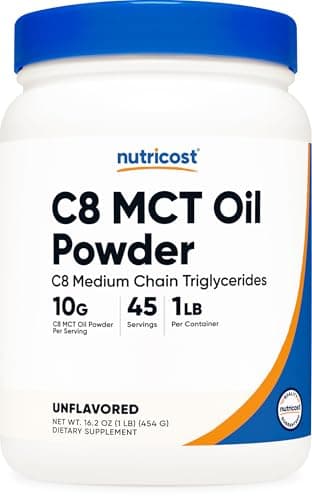 Nutricost C8 MCT Oil Powder 1LB (16.2oz) - 95% C8 MCT Oil Powder