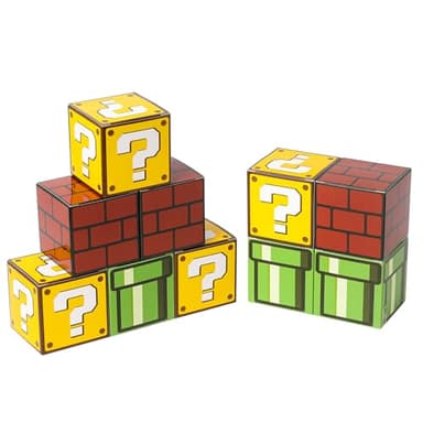 Seozio 24PCS Party Boxes, Question, Brick and Pipe Boxes for Game Theme Birthday Party Decorations Supplies, Candy Gift Box Favors. (2.35x2.35Inch)
