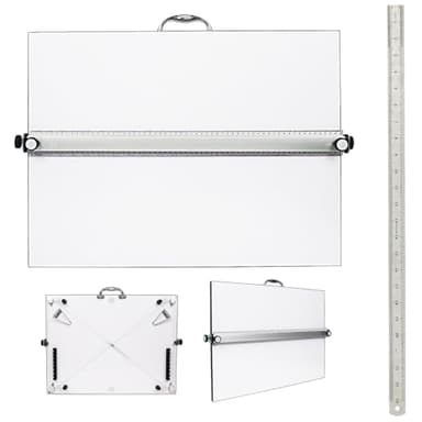 DOLEMODUO Portable Drafting Board, 20"X26" Professional Architecture Drafting Board, Tabletop Drawing Board with Ruler & Parallel Bar, Drafting Tools for Architects, Artists, Engineers, and Designers