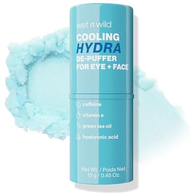 wet n wild Cooling Hydra De-Puffer, Soothing Face Makeup Primer Stick with Vitamin E & Caffeine, Instant Skin Refreshments for All Skin Types and Complexions, Vegan & Cruelty-Free