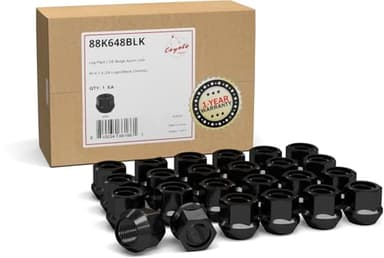 Wheel Accessories Parts 24 Pcs M14x1.5 14x1.5 Thread Open End Bulge Acorn 21mm 0.84" Long Lug Nuts Black 3/4" 19mm Hex Fits Vehicles with M14x1.5 Threads and aftermarket Wheels