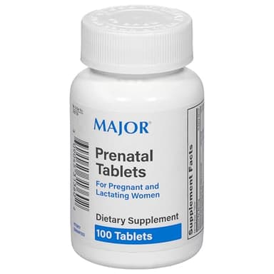 MAJOR Prenatal Tablets for Pregnant and Lactating Women - Dietary Supplement - 100 Count