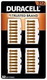 DURACELL Hearing Aid Batteries Brown Size 312, 32 Count Pack, 312A Size Hearing Aid Battery with Long-Lasting Power, Extra-Long EasyTab Install for Hearing Aid Devices