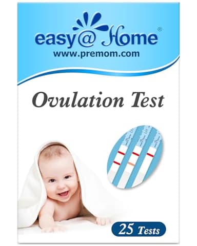 Easy@Home Ovulation Test Strips, 25 Pack Fertility Tests, Ovulation Predictor Kit, Powered by Premom Ovulation Predictor iOS and Android App, 25 LH Strips