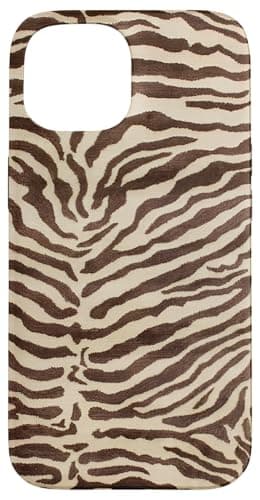 Aesthetic Vintage Zebra Brown Chocolate Pattern Case for iPhone 15