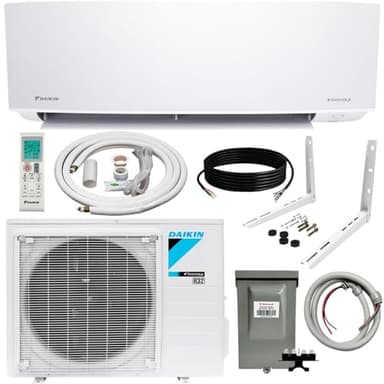 Daikin 12,000 Btu 21 SEER2 Oterra Series Ductless Mini-Split Wall Mount Heat Pump Air Conditioner - R32 w/Installation Kit, 1/2 Whip, 30A Disconnect and Wall Bracket