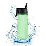 TAHOE TRAILS 20oz Water Bottle with Straw and Carry Handle, Leak-proof Tritan Clear Water Bottle, Reusable & BPA Free & Dishwasher Safe, Plastic Water Bottle Insulated for School and Outdoors