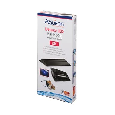 Aqueon LED Deluxe Fish Tank Aquarium Full Hood with LED Light, Black, 20 Inch