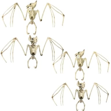 Aweilan Halloween Animal Skeleton, Skeleton Bat Simulation Model, Vivid Bat Bone for Yard, Garden, Lawn, Patio, Halloween Party Favors - 4pcs