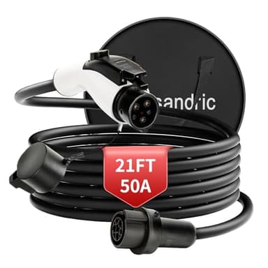 Wissandric EV Charger Extension Cable 21FT 50A Level 2 - Heavy Duty J1772 Extension Cord, 240V Waterproof 8 Gauge UL Certified EV Charging Extension Cord (21FT,50A)