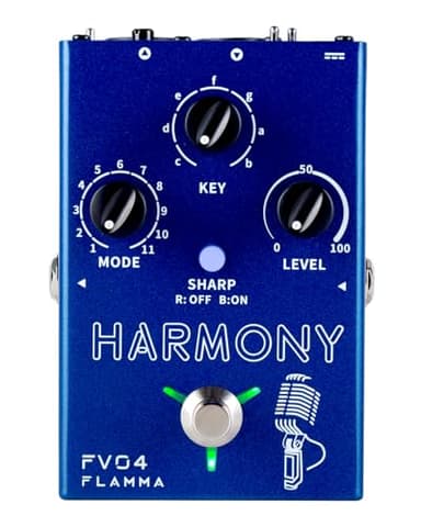 FLAMMA FV04 Vocal Harmony Pedal Vocal Effects Processor Stompbox Voice Mic Harmonizer with Reverb 12 Pitches with 11 Different Harmony Modes All-In-One for Singer and Guirist Singing Recording