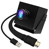 ELP 4K HDMI USB Camera Wide Angle PC Camera for Computer Monitor Simultaneously Output Mini UVC USB2.0 Webcam 2X Digital Zoom H.264 8mp USB Security Camera (120degree no Distortion Lens)