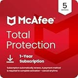 McAfee Total Protection 5-Device 2025 | Security Software Includes Antivirus, Secure VPN, Password Manager, Identity Monitoring | Download