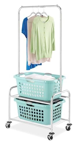 Whitmor Commercial Laundry Butler with Wire Shelf - Chrome