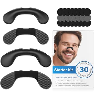 Nasal Strips for Snoring, Extra Strength Snoring Solution Nose Strips, Improve Breathing and Sleep Quality (30 Count, Black)