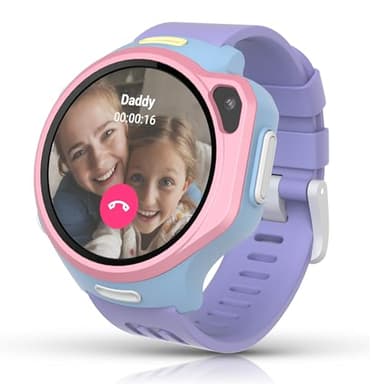 Smart Watch for Kids, 1.3" Fitness Tracker with Heart Rate, Real Time GPS, 4G eSIM Video Calling, Messaging, Pedometer, 5MP Camera, MP3, Parental Control, SOS, Birthday Gifts for Girls Boys Ages 5-12