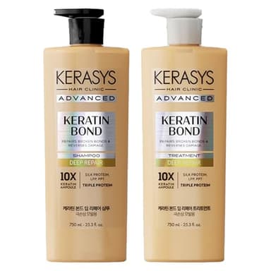 Kerasys Advanced Keratin Bond Shampoo and Treatment Set 20.2 fl oz / 600 ml (Deep Repair)
