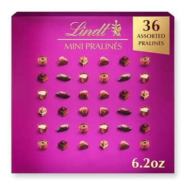 Lindt Mini Pralines, Assorted Chocolate Candy Pralines With Premium Filling, Great For Gift Giving, 6.2 oz. Gift Box