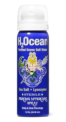 H2Ocean Piercing Aftercare Spray and Keloid Bump Removal– Sea Salt Spray for Body and Facial Piercings – Ear, Nose, Navel, Oral & Body Piercing Cleaner, Aftercare Solution for New Piercings– 1.5oz