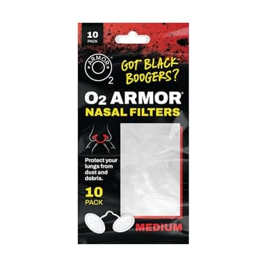 O2 Armor Nose Filters for Welders & Allergies - Nose Filter for Dust - Nasal Filters for Welding - Nose Dust Mask for Construction (10 Pack, Size Medium)
