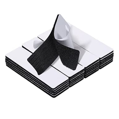 JUMINIZ 20 Sets 1x4 Inch Hook and Loop Fastener Strips with Adhesive Heavy Duty Double Sided Sticky Picture Hanging Wall Mounting Tape for Home and Office Use, Black