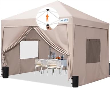 Quictent Privacy 10x10 Pop up Canopy Tent with Sidewalls and Roll-up Ventilated Windows, One Person Easy Setup, Outdoor Commercial Gazebo Shelter Enclosed Waterproof, Bonus 4 Sandbags