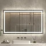 ExBrite 60x 36 Inches LED Bathroom Vanity Mirror,Wall Mounted Mirror, Anti Fog,Dimmable,Dual Lighting Mode,Tempered Glass