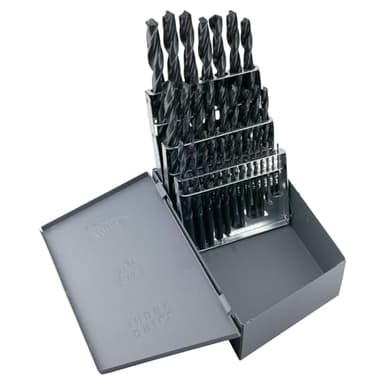 Drill America 29 Piece High Speed Steel Drill Bit Set with Black Oxide Finish (1/16" - 1/2" X 64ths), DWDN Series