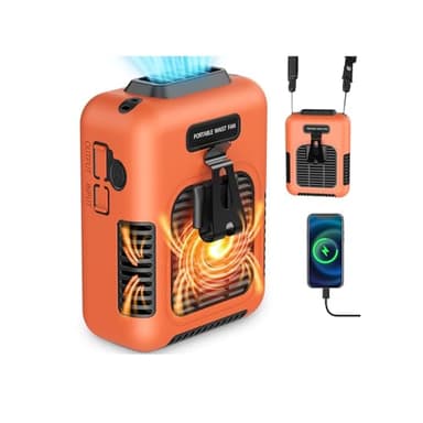 40Hours Cooling-Waist Fan Rechargeable,Urltra-Light Personal Wearable Air Conditioner Under Shirt Fan & Lanyard,8000mAh Belt Clip on Waist Portable Cooling Fans,Portable Body Fans that Blow Cold Air