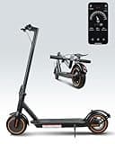 QnQ Electric Scooter for Adults, 8.5" Tires, Up to 32 Miles Range, 600W Motor & 19 MPH Commuting Electric Scooter for Adults with Double Braking System and App (Orange&Black)