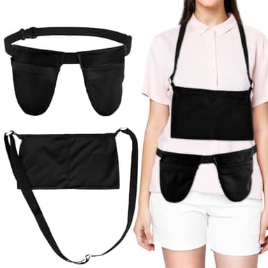 Oruola 2pcs Drain Holder After Tummy Tuck, Adjustable Drain Holders for After Breast Surgery, Elastic Convenient Tummy Tuck Must Haves, Drains Belt for Tummys Tuckd for Patient Care,Black