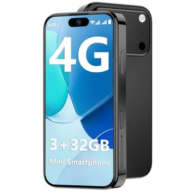 BLKE AIR Mini Phone 4G Unlocked 3+32GB Mini Smartphone with 3.7'' HD Touch Screen 2000mAh Battery Compact Backup World's Smallest Phone for Kids & Students GPS Dual SIM Face ID Black