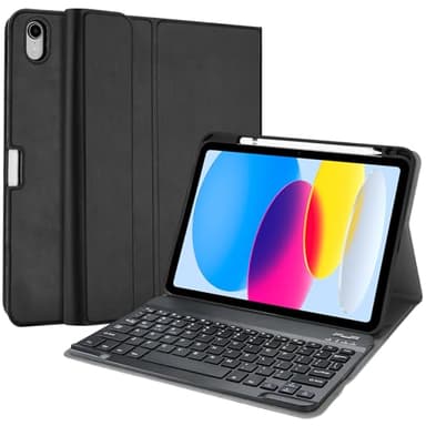 ProCase for iPad 11th (A16) 11-inch 2025 / 10th Generation Case with Keyboard 10.9 inch 2022, PU Leather Case with Magnetically Detachable Wireless Keyboard -Black