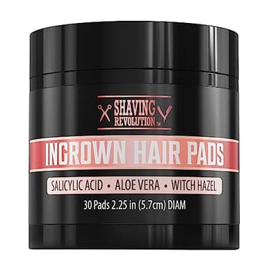 Viking Revolution Ingrown Hair Pads - Remover AHA Treatment for Bikini Area Exfoliator After Shave Women with Aloe Vera, Witch Hazel and Salicylic Acid (30 Pads)