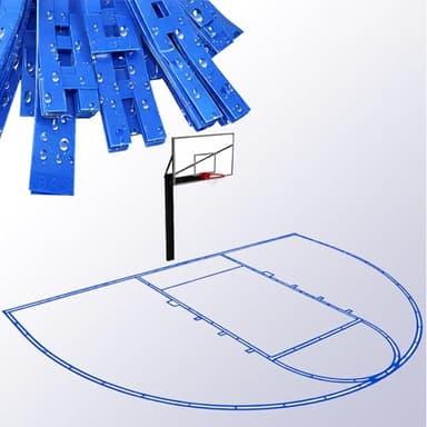 Wadoy 𝑼𝒑𝒈𝒓𝒂𝒅𝒆 Basketball Court Marking Kit, Heavy-Duty Basketball Court Stencil Kit for Concrete or Driveway, Waterproof | Easy Install Plastic Templates, Over 100 Times, Fits Any Surface