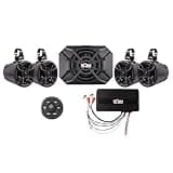 NOAM NUTV5-S Quad - ATV/UTV/Side by Side Waterproof Speakers Bluetooth 4.1 Marine Stereo System Including 4 Tower Speakers and Subwoofer