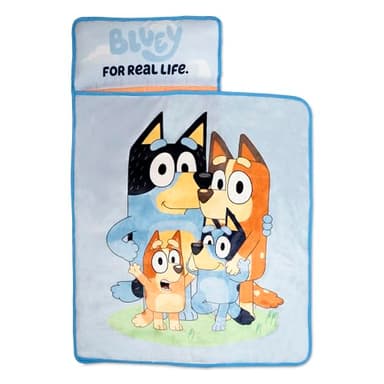 Bluey Kids Nap-Mat Set – Includes Pillow and Plush Blanket – Great for Boys or Girls Napping During Daycare or Preschool - Fits Young Children Aged 3-5