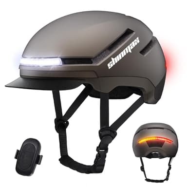 Shinmax Bike Helmet with Turn Signals, NTA Certified up to 45km/h, Bicycle Helmet for Men Women with USB Rechargeable Rear Light, Viser, Cycling Helmet for E-Bike & S-Pedelec,Scooter, Commuter, Adults