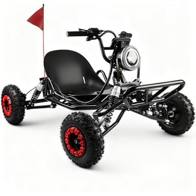 Electric Go Kart, 2000W Motor Go Kart for Adults & Kids with Premium Steel Tubular Frame, 3 Speed Off-Road Kart with 6'' Tires, Hydraulic/Rear Disc Brake, Up to 30MPH (Black, 53.2''L*35.5''W*30''H)
