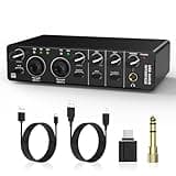 Audio Interface, RHM 2 In 2 Out USB Audio Interface with 48V Phantom Power for Recording, Professional Audio Mixer & Mic Preamplifier XLR/TSR/TS Ports for Guitarist, Vocalist or Podcaster (Model 2)