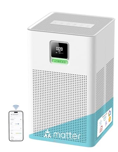 xCREAS Matter Certified Air Purifier with H13 Filter, Compatible with Alexa Google Home Apple HomeKit, Large Room Coverage 1937 ft²/hr, Washable Pre-Filter, Eco Mode, PM2.5 Monitor, Sleep Mode