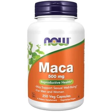 NOW Foods Supplements, Maca (Lepidium meyenii) 500 mg, For Men and Women, Reproductive Health*, 250 Veg Capsules