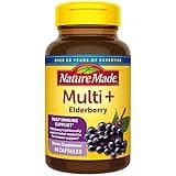 Nature Made Multi + Elderberry Capsules, Multivitamin for Daily Immune Support, One Per Day Multivitamin, 60 Count