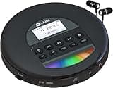KLIM Nomad - New - Portable CD Player Walkman with Long-Lasting Battery - with Headphones - Radio FM - Compatible MP3 CD Player Portable - TF Card Radio FM AM Bluetooth - Ideal for Cars - Black