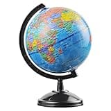 World Globe for Kids Learning - 6 inch Interactive Earth Globe with Stand for Children Students Educational Geography, Spinning World Globes Map Decorative Kids Room Classroom, Desk, Office, Home